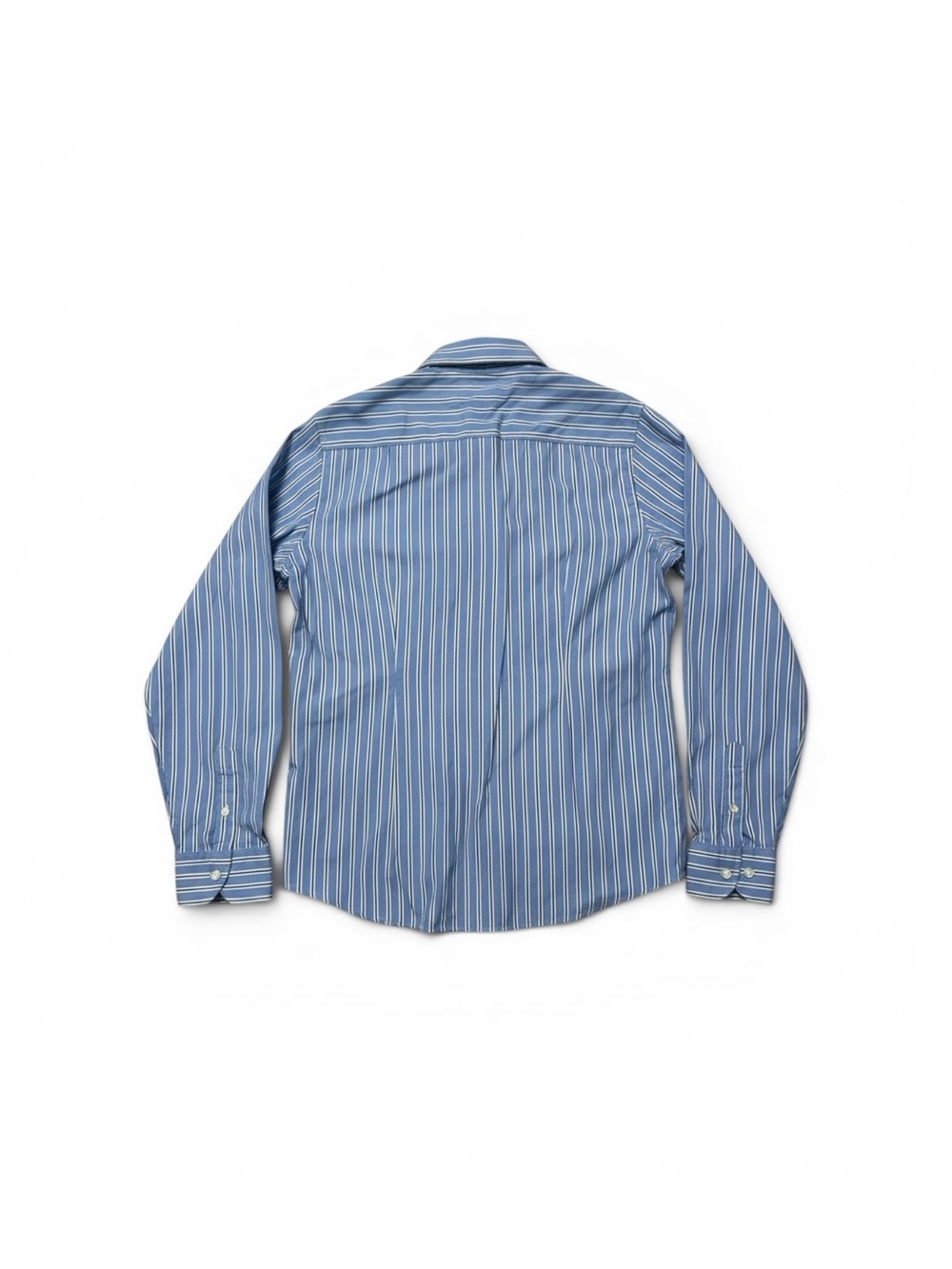 Lands' End Light Blue and White Striped Oxford Shirt Size 12 No Iron 100% Cotton - Picture 3 of 3